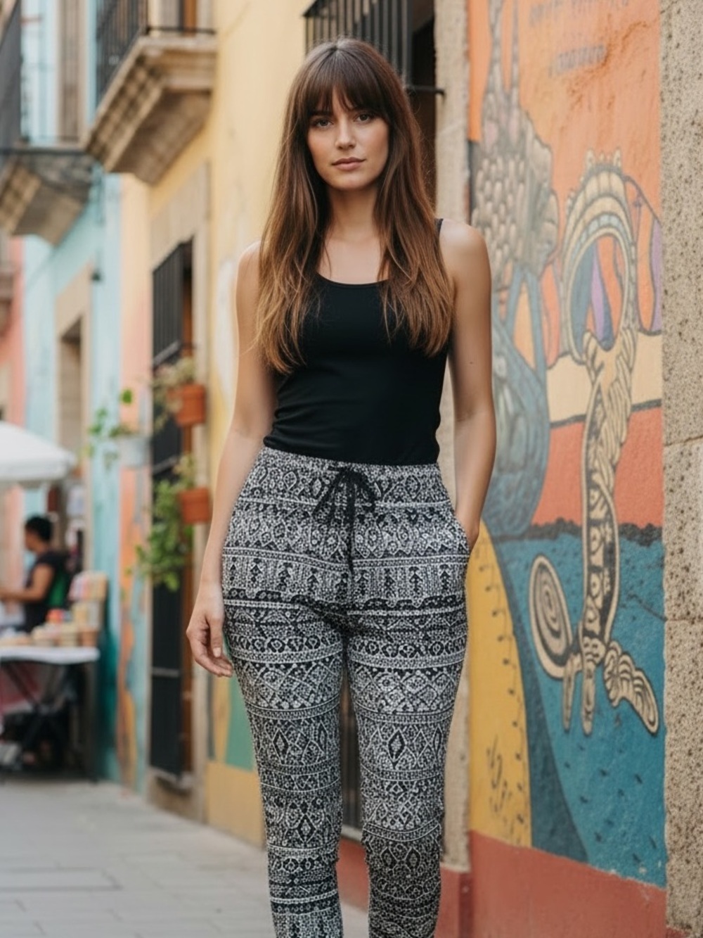 LOFT Tribal-Pattern Cropped Pants 4